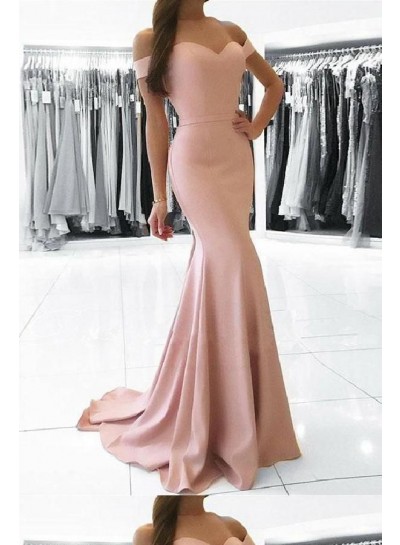 2024 Sweetheart Pink Bodice Mermaid Off Shoulder Prom Dresses