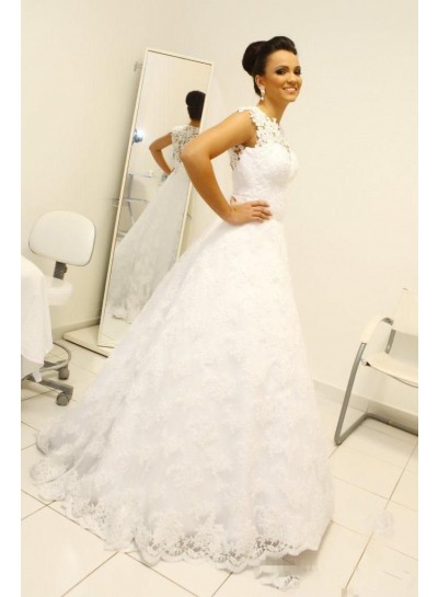 2023 A Line/Princess Lace Sweetheart Belt Elegant Wedding Dresses / Bridal Gowns