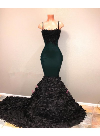 2023 Sexy Hunter Spaghetti Straps Leaves Long Prom Dresses