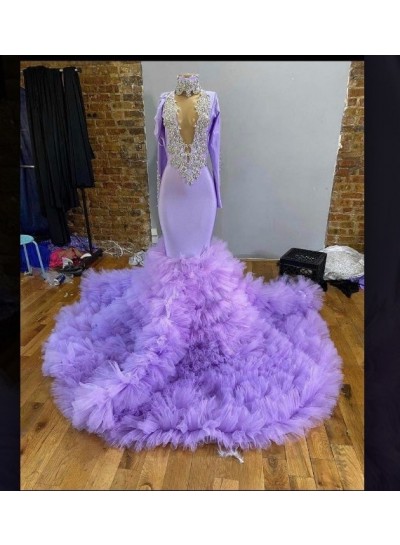 Long Sleeves Mermaid Prom Dresses
