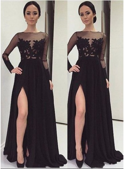 2024 Junoesque Black Floor-Length/Long A-Line/Princess Sweep/Brush Train Satin Prom Dresses