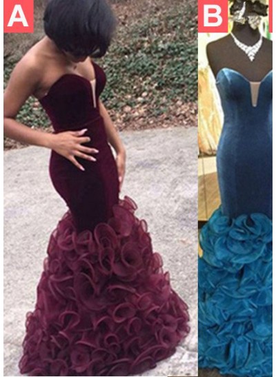 2024 Junoesque Black Sexy Sweetheart Cascading Satin Prom Dresses