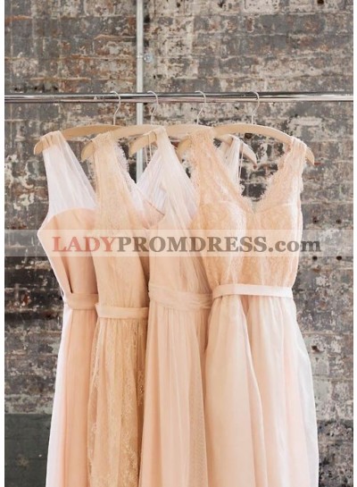 2023 New Arrival Blush Pink Long Tulle Cheap Bridesmaid Dresses / Gowns