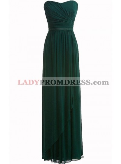 Wonderful Hunter Green Chiffon Ruffle Sweetheart Floor Length Empire Bridesmaid Dresses / Gowns