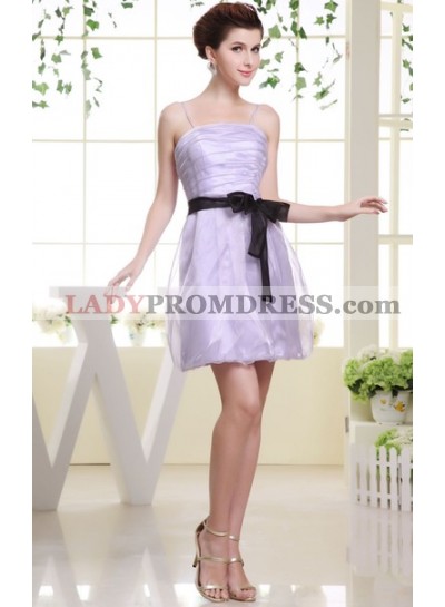 2023 Sleeveless Lilac Ruching Spaghetti Strap Bridesmaid Dresses