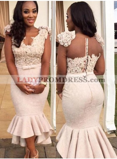 2023 Unique White Beading Ruffled Mermaid/Trumpet Satin Prom Dresses