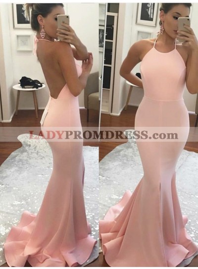 2023 Long Prom Dresses Sexy Trumpet/Mermaid Pink Backless 