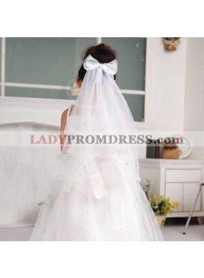 White Butterfly Princess Veil First Communion Veil Flower Girl Veil Custom Made Girl's Veil