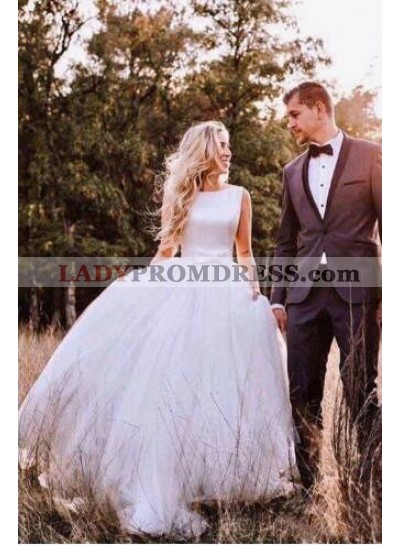 2023 New Arrival Sleeveless Ball Gown Backless Tulle Wedding Dresses