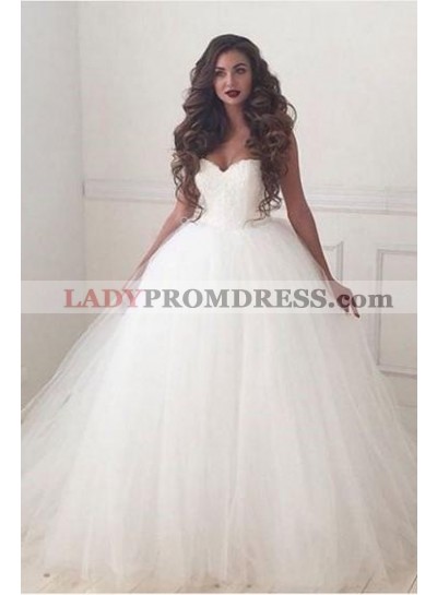2023 Newly Sweetheart Lace Up Back Tulle Ball Gown Wedding Dresses