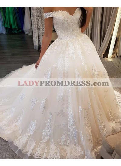 2023 New Designer Off Shoulder Sweetheart Lace Up Back Long Wedding Dresses