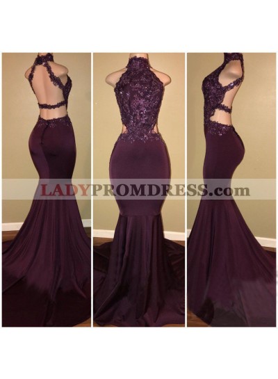 2023 Halter Sexy Sequined Mermaid Backless Bandage Prom Dresses