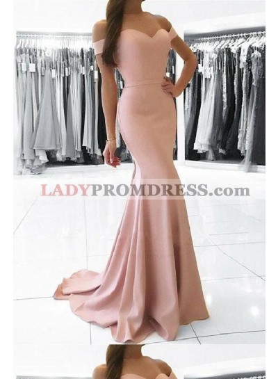2023 Sweetheart Pink Bodice Mermaid Off Shoulder Prom Dresses