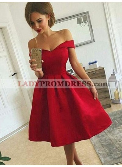 2023 Ball Gown Sweetheart Off-The-Shoulder Pleated  Knee-Length Homecoming Dresses