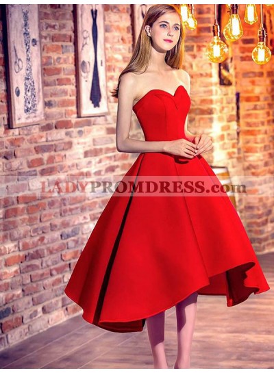 2023 Ball Gown Sweetheart Sleeveless Lace Up Tea-Length Homecoming Dresses