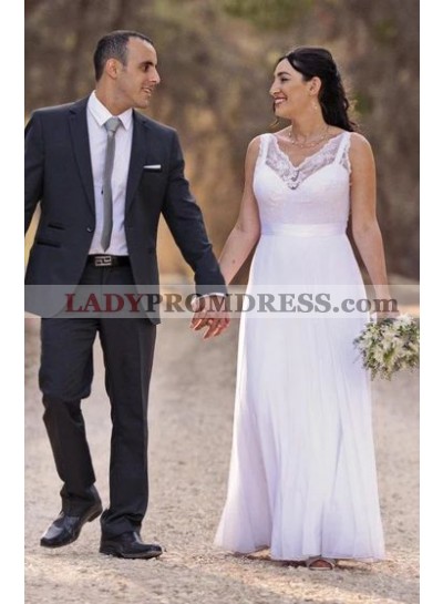 Cheap A Line/Princess Chiffon Lace Floor Length Long Sweetheart Beach Wedding Dresses / Bridal Gowns 2023