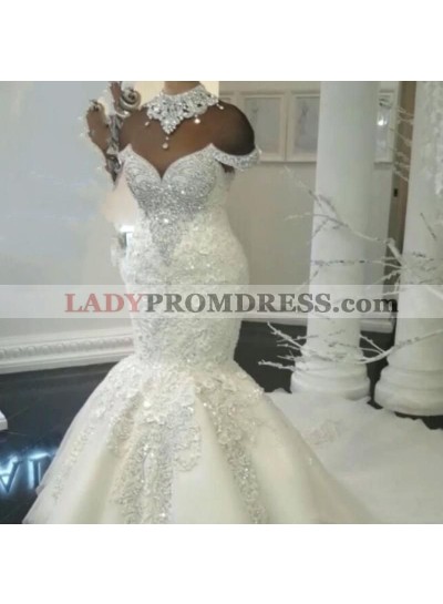 2023 Luxury Mermaid/Trumpet Sweetheart Off Shoulder Long Wedding Dresses / Bridal Gowns