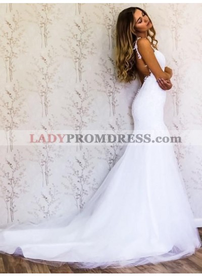 2023 Sexy White Mermaid/Trumpet Backless Sweetheart Long Classic Wedding Dresses / Bridal Gowns
