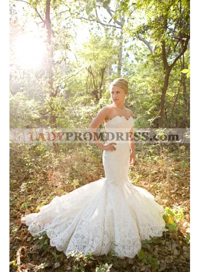 2023 New Arrival Mermaid/Trumpet Sweetheart Lace Long Wedding Dresses / Bridal Gowns
