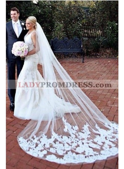 2023 Mermaid/Trumpet See Through Back Lace Bowknot Floor Length Long Wedding Dresses / Bridal Gowns