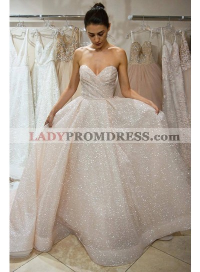2023 New Arrival A Line Sweetheart Pleated Bling Bling Hot Sale Wedding Dresses