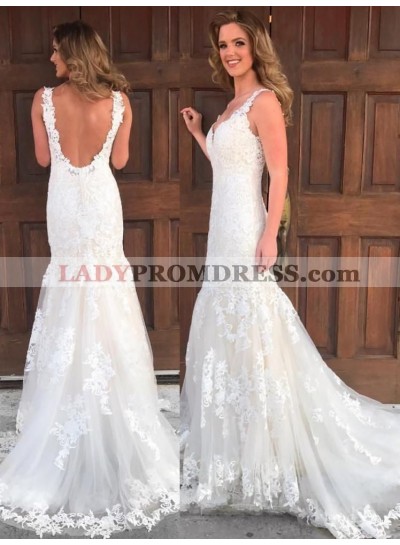 2023 Vintage Sheath Backless Sweetheart Long Lace Wedding Dresses