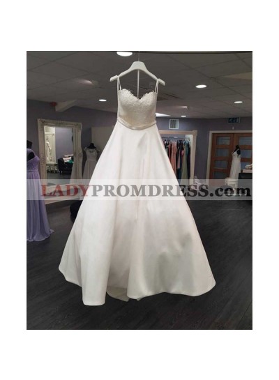 Classic A Line 2023 Satin Sweetheart Long Lace Vintage Wedding Dresses