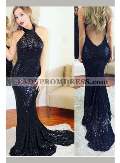 2023 Charming Red Mermaid Backless Sequence Long Prom Dresses