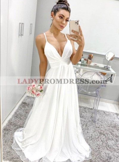 2023 Ivory Sweetheart Chiffon Zippered Back Long Prom Dress