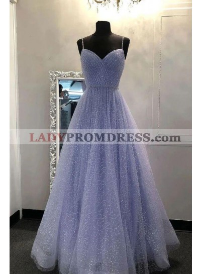 A Line Lavender Sweetheart Spaghetti Straps Long Prom Dresses 2023