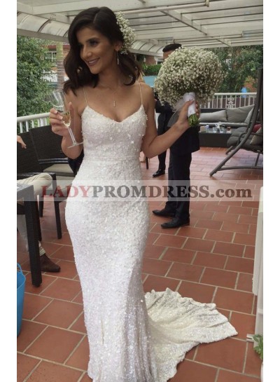 Sheath White Halter Sequence Criss Cross Long Prom Dresses 2023