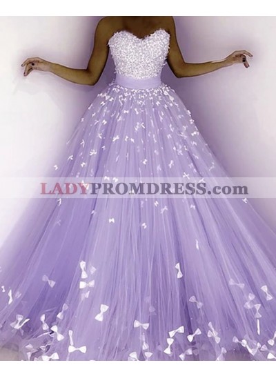 A Line Sweetheart Tulle With Lace Appliques Waistband Long 2023 Prom Dresses