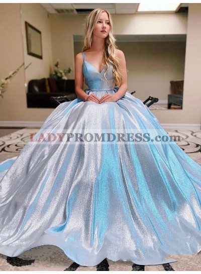 A Line Light Sky Blue Sweetheart Long Prom Dresses 2023