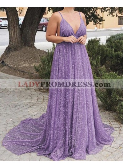 2023 A Line Lilac Sweetheart Backless Long Plus Size Prom Dresses