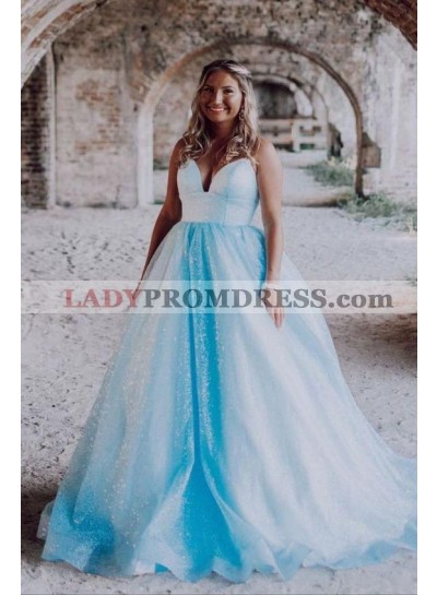 A Line Blue Sweetheart Plus Size Empire Long prom Dresses 2023