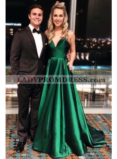 Hunter A Line Sweetheart Silk Like Satin Long Prom Dresses 2023