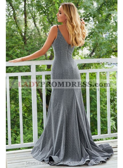 2023 Sheath Sequence Long Sheath Sweetheart Silver Prom Dresses