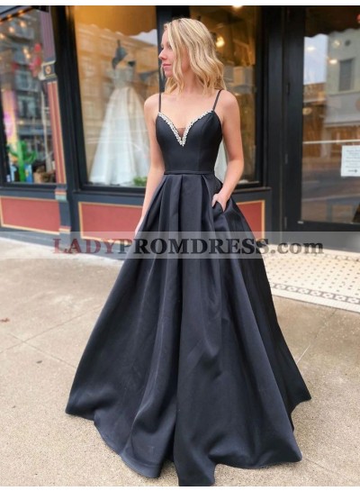 2023 A-Line Princess Silk Like Satin Sweetheart Sleeveless Sweep/Brush Train Prom Dresses