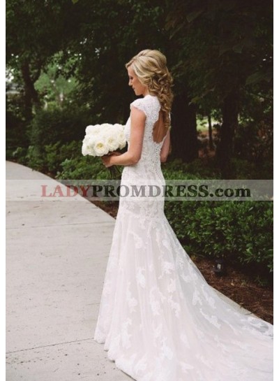 Mermaid Backless Lace Wedding Dresses 2023