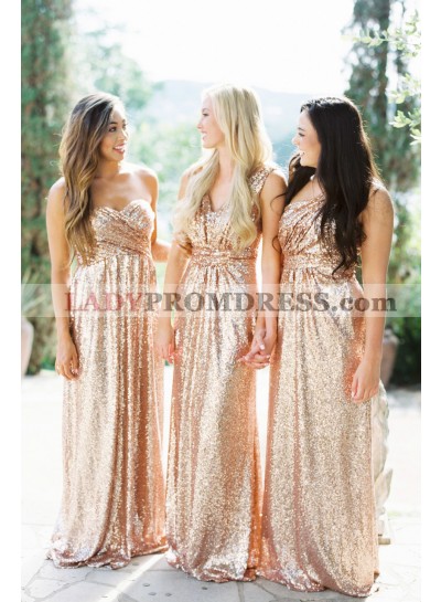 Newly A Line V Neck Sequence 2023 Bridesmaid Dresses