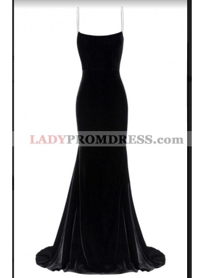 2023 Sexy Spaghetti Straps Velvet Mermaid Prom Dresses