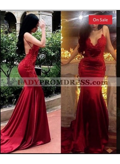 2023 Elegant Red Mermaid Halter Long Prom Dress
