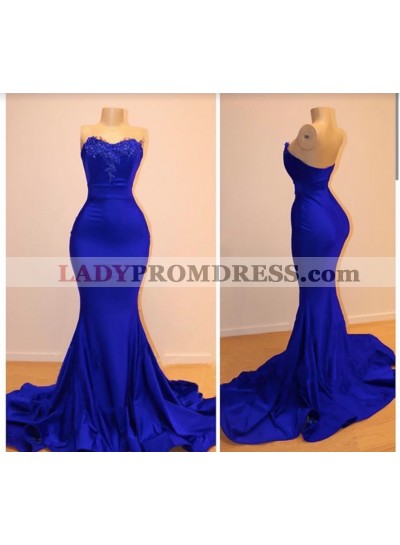 Charming Royal Blue Mermaid Long Prom Dresses 2022