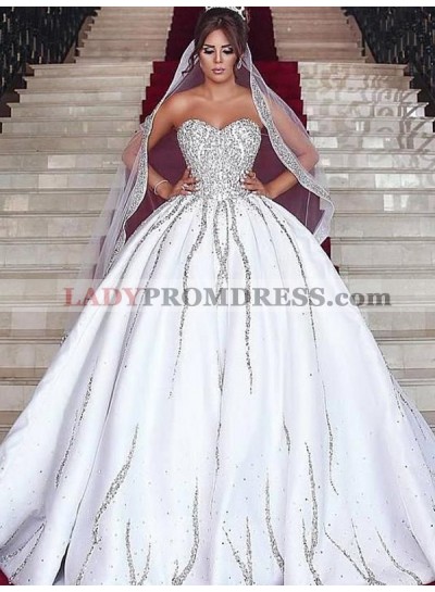 Sweetheart Ball Gown Beaded Wedding Dresses