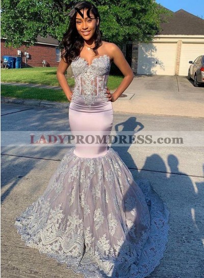 Mermaid Long Burgundy Sleeveless Silver Prom Dresses 2023
