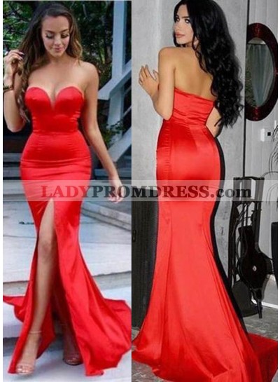 2023 Gorgeous Red Sweetheart Mermaid/Trumpet Taffeta Prom Dresses