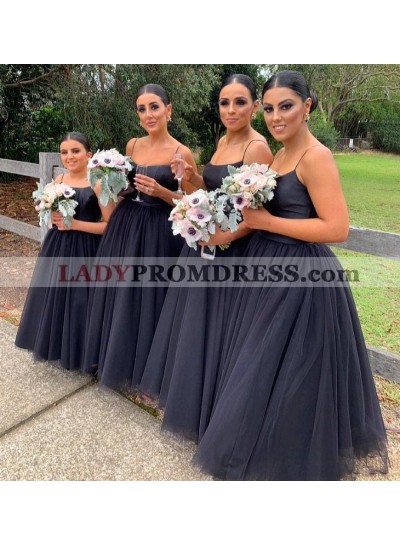 A Line Tulle Bridesmaid Dresses