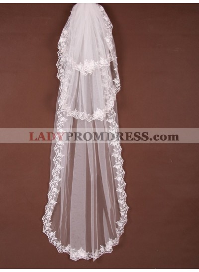 3 Layer Cathedral With Lace Wedding Veil