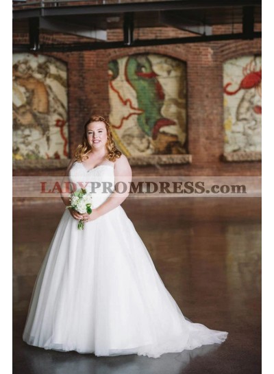 2023 Ball Gown Tulle Applique Sweetheart Sleeveless Sweep Train Wedding Dresses