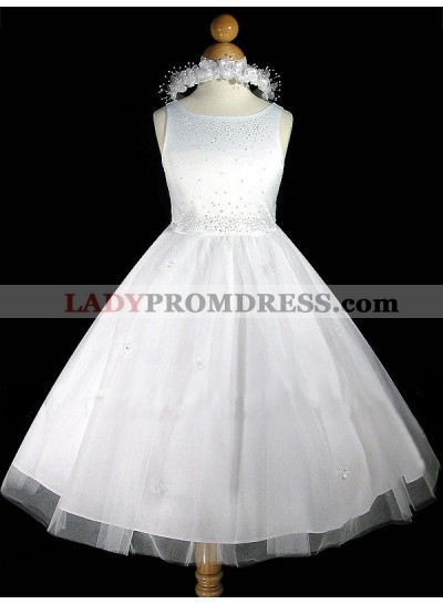 2023 Absorbing Sequins Applique Sleeveless  Scoop Neck Best Selling princess First Communion Dresses / Flower Girl Dress